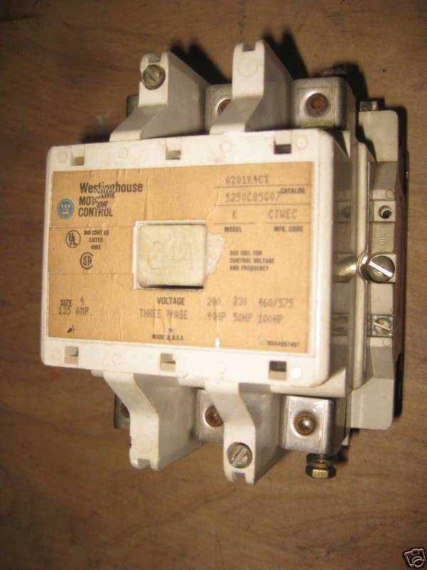 Image of Westinghouse Size 4 A201K4CX Motor Contactor 135A 480V Coil