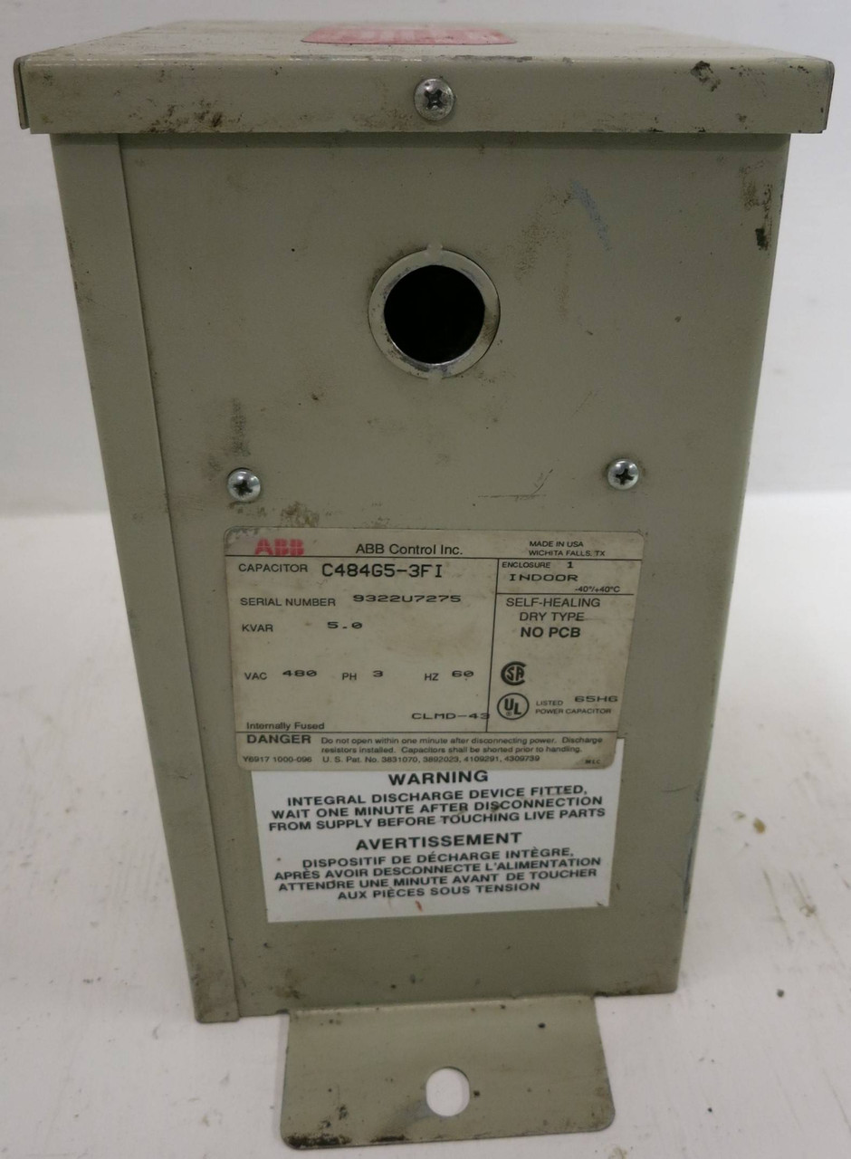 ABB Control Inc. C484G5-3FI 5.0 kVAR 480V 60Hz 3PH CLMD-43 Capacitor 5.0kVAR (GA0228-1)