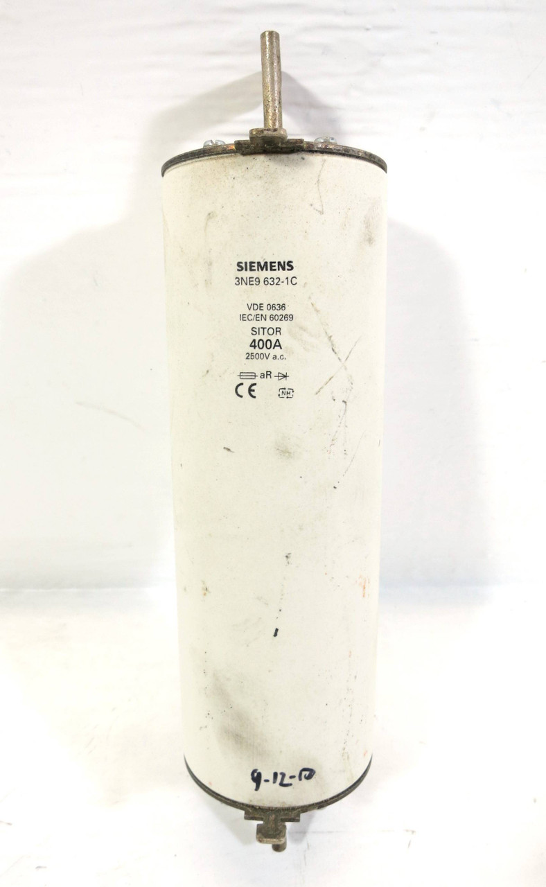 Siemens 3NE9 632-1C SITOR 400A 2500V Fuse VDE 0636 400 Amp Link 3NE9632-1C (DW2262-2)