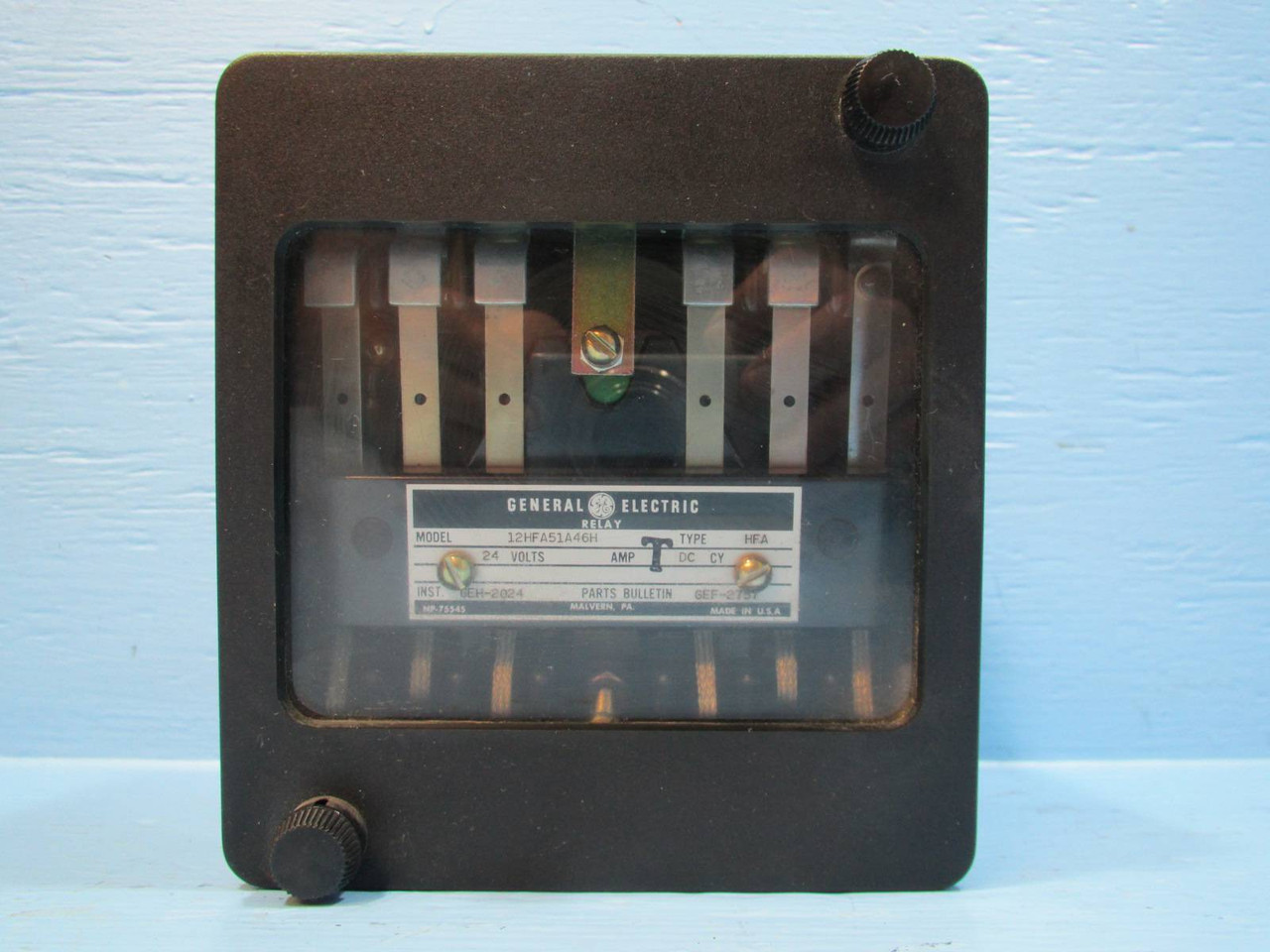 General Electric 12HFA51A46H Self Reset Multi-Contact Auxiliary Relay HFA 24V GE (EBI1664-1)