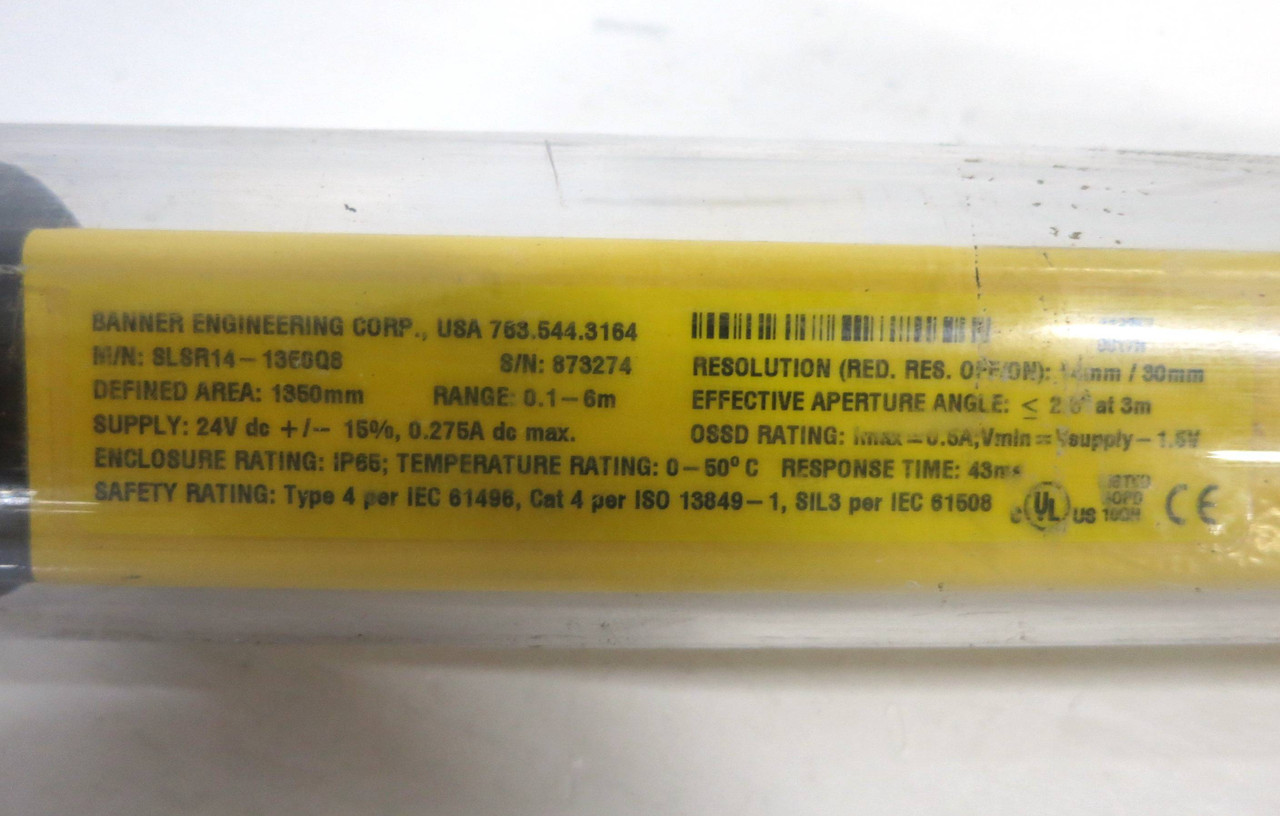 Banner SLSR14-1350Q8 EZ-Screen Light Curtain Receiver 14/30 Series SLSR-14 (DW2288-3)