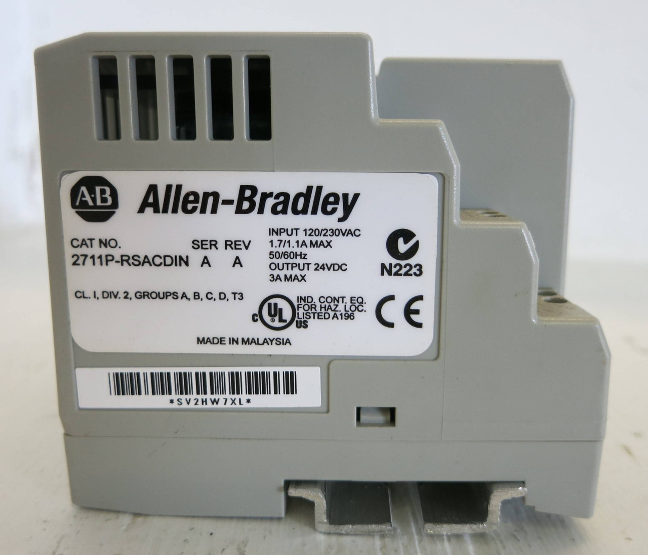 Allen Bradley 2711P-RSACDIN Ser A Rev A Power Supply for PanelView Plus 3A 60Hz (GA0241-2)