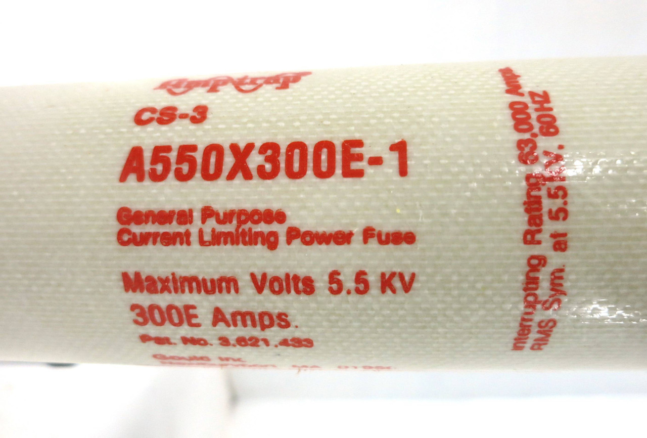 NEW Gould Shawmut A550X300E-1 300E Amp 5.5kV Amp-trap Fuse CS-3 300A NIB (DW2297-2)
