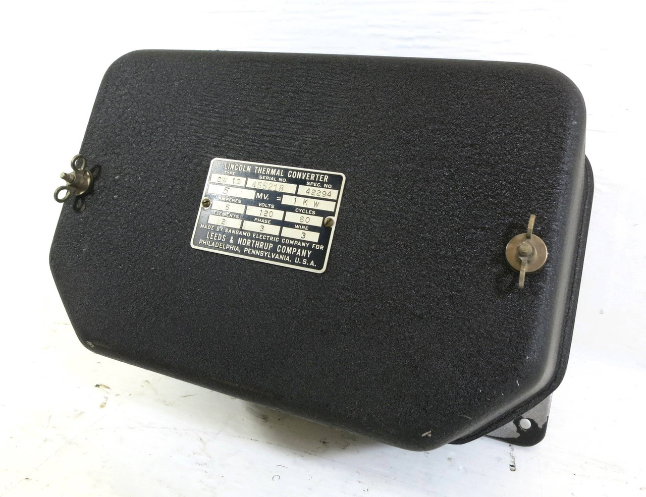 Leeds & Northrup Type CW-10 Spec 42294 Lincoln Thermal Converter 461772 120V 3PH (DW2367-2)