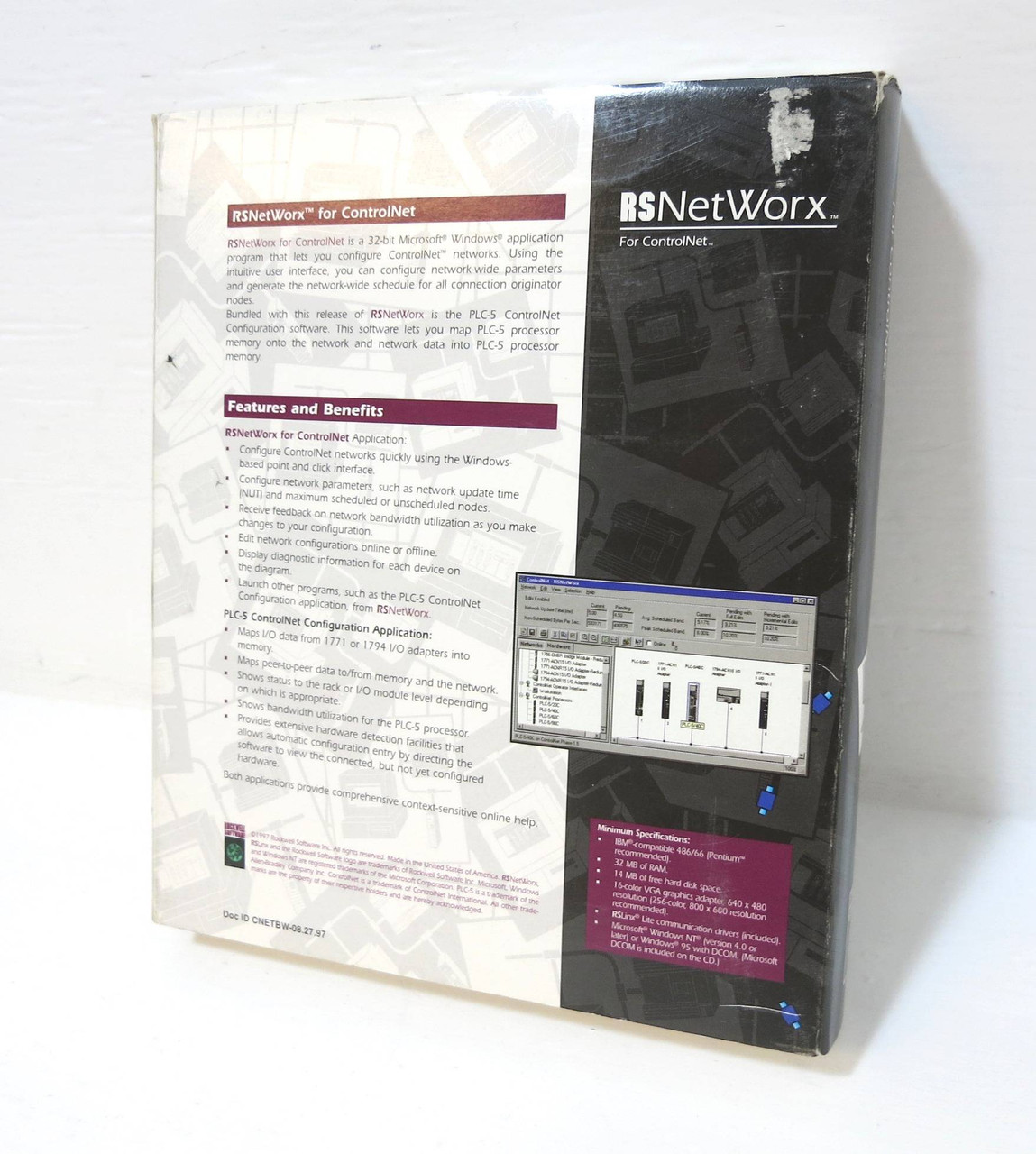 Allen Bradley 9357CNETL3 RSNetWorx ControlNet PLC Software Rev 1.80.38 9357 CNET (DW2392-1)
