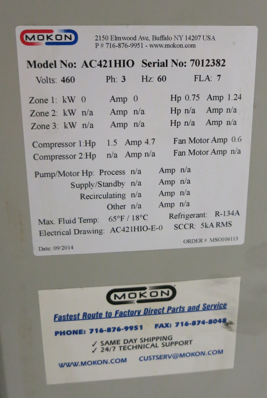 Mokon AC421HIO Microprocessor Pump Compressor Controller 3PH 460V 7 Fla 1.5 HP (GA0283-1)