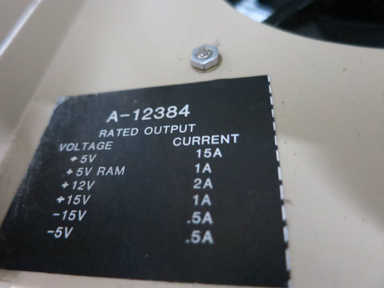 Barber-Colman A-12384 System Power Supply 120VAC 15A Industrial Instruments (GA0294-1)