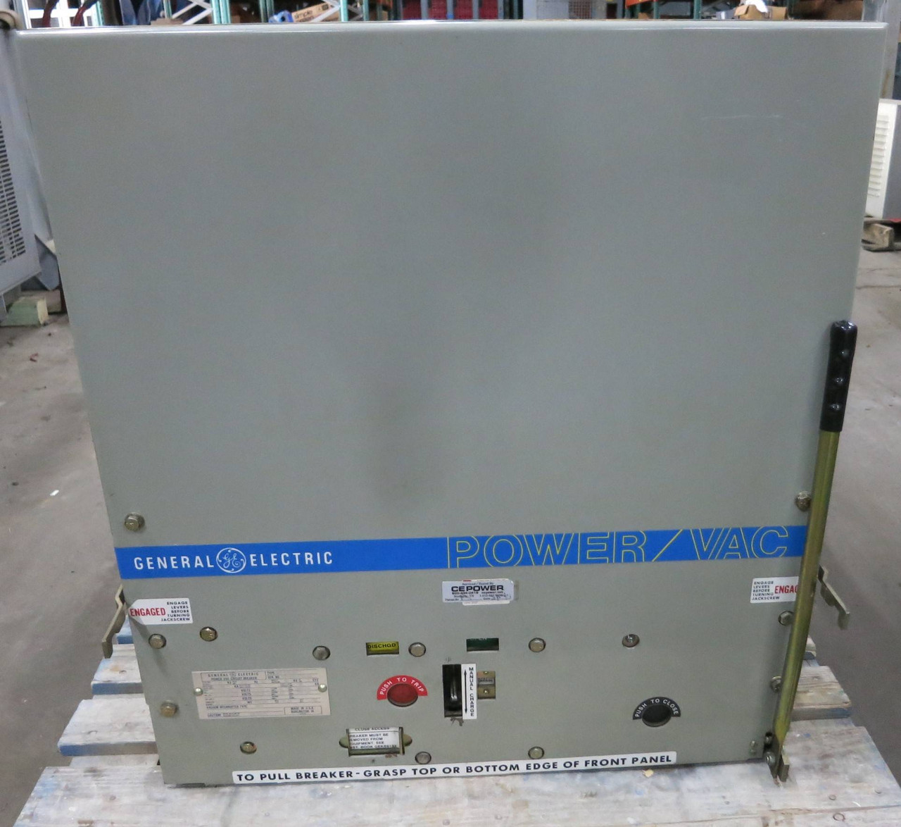 GE Power/Vac 1200A VB1 4.16-250-1 5 kV Vacuum Breaker General Electric PowerVac (GA0332-8)