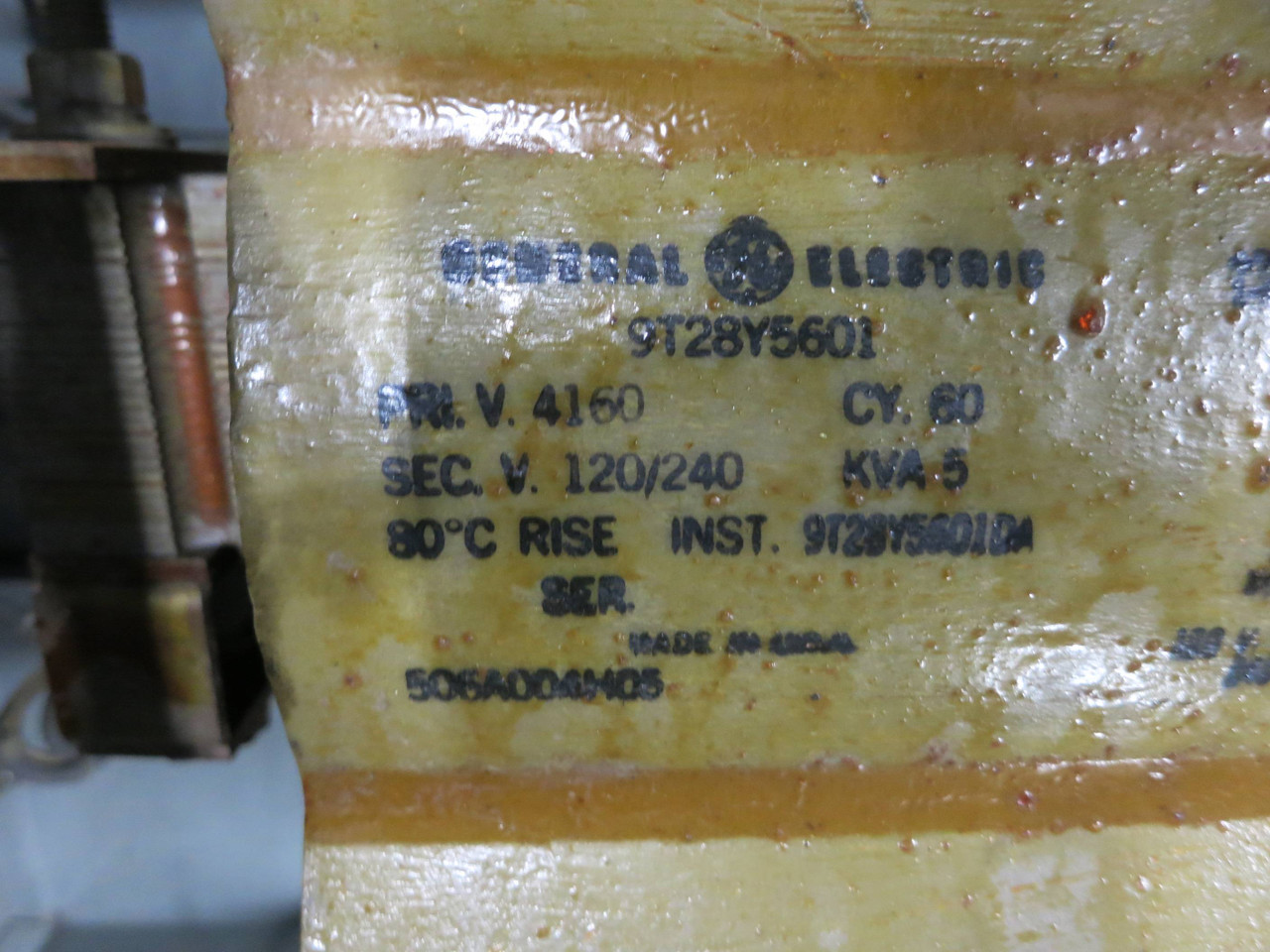 GE Power Vac Control Transformer Drawout 9T28Y4601 5 kVA 4160 - 120/240 V (GA0339-2)