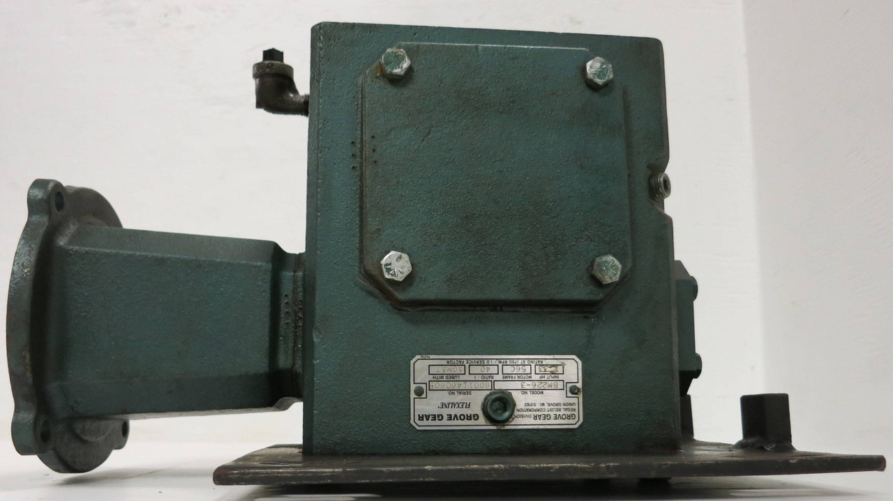 Grove Gear Flexaline BM226-3 1.33HP 1750 RPM 40:1 Ratio Fr56C Gear Speed Reducer (GA0350-1)