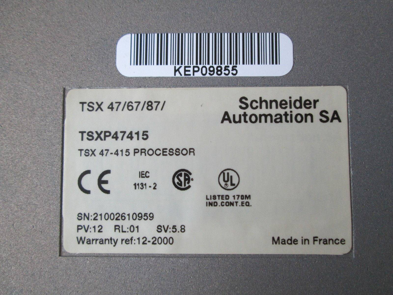 AEG Schneider TSXP47415 Processor Module TSX P47415 TSX 47 40 Modicon P 47 415 (EBI0150-8)