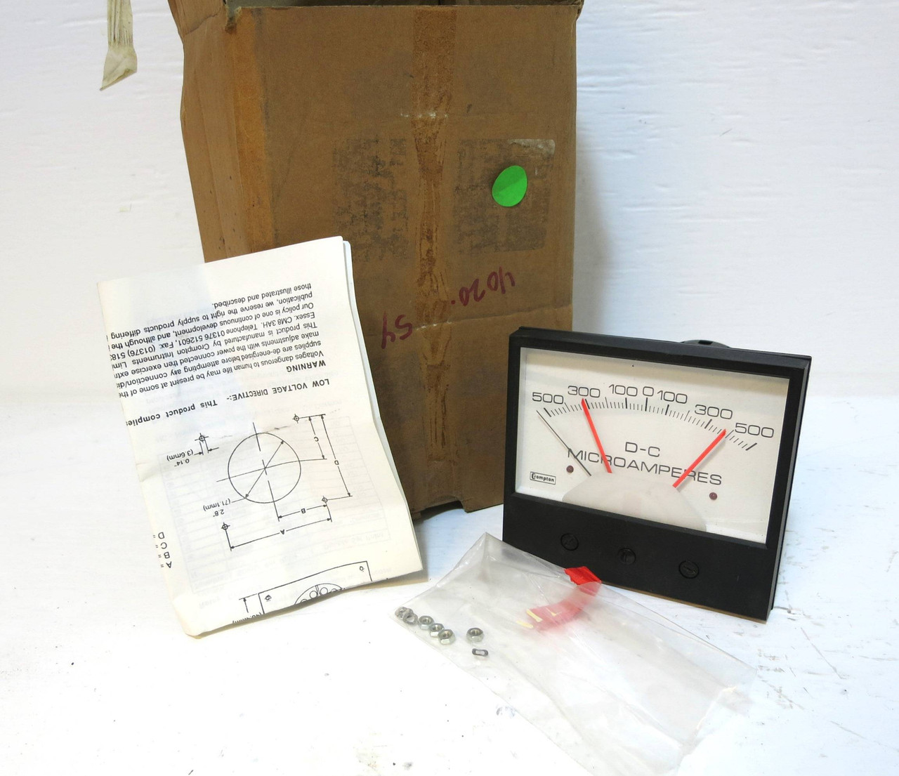 Image of NEW Weschler Instruments CR/239-302A DC Ammeter Scale 500-0-500 Microamperes