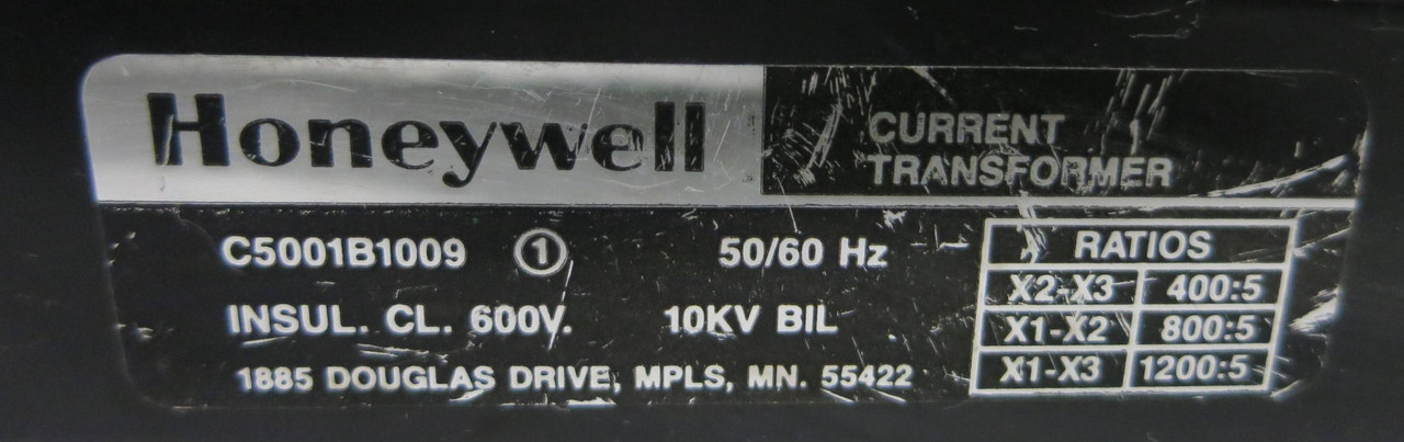 Honeywell Transformers C5001B1009 Current Transformer Ratio 1200:5A CT 10kV (GA0392-6)