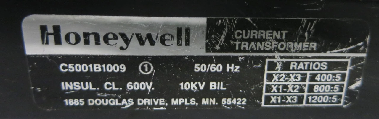 Honeywell Transformers C5001B1009 Current Transformer Ratio 1200:5A CT 10kV (GA0392-6)