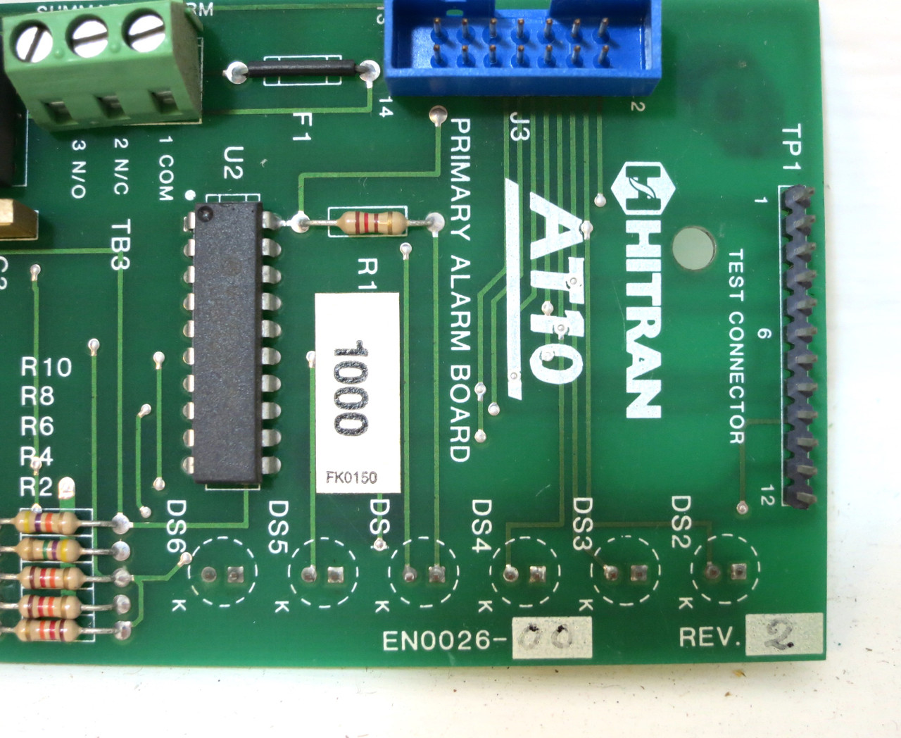 Hitran EN0026-00 Rev 2 AT10 Primary Alarm Board PLC PCB PK0026-00 (DW2683-1)