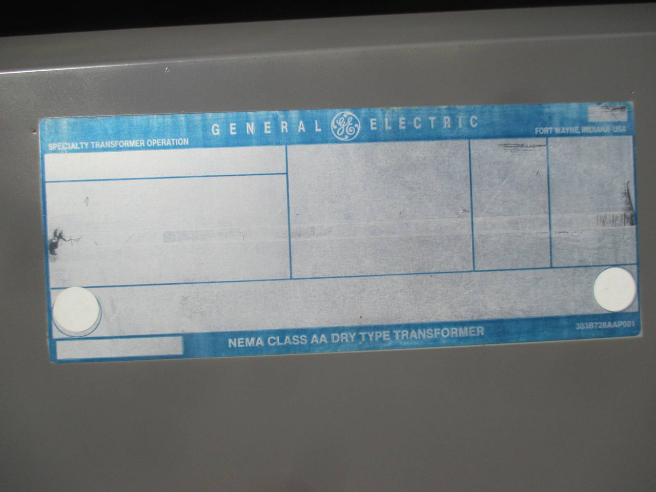 GE 27 kVA 460 Delta to 460Y/266 9T23B4002G22 3PH Isolation Transformer 460 Y (EBI2178-2)