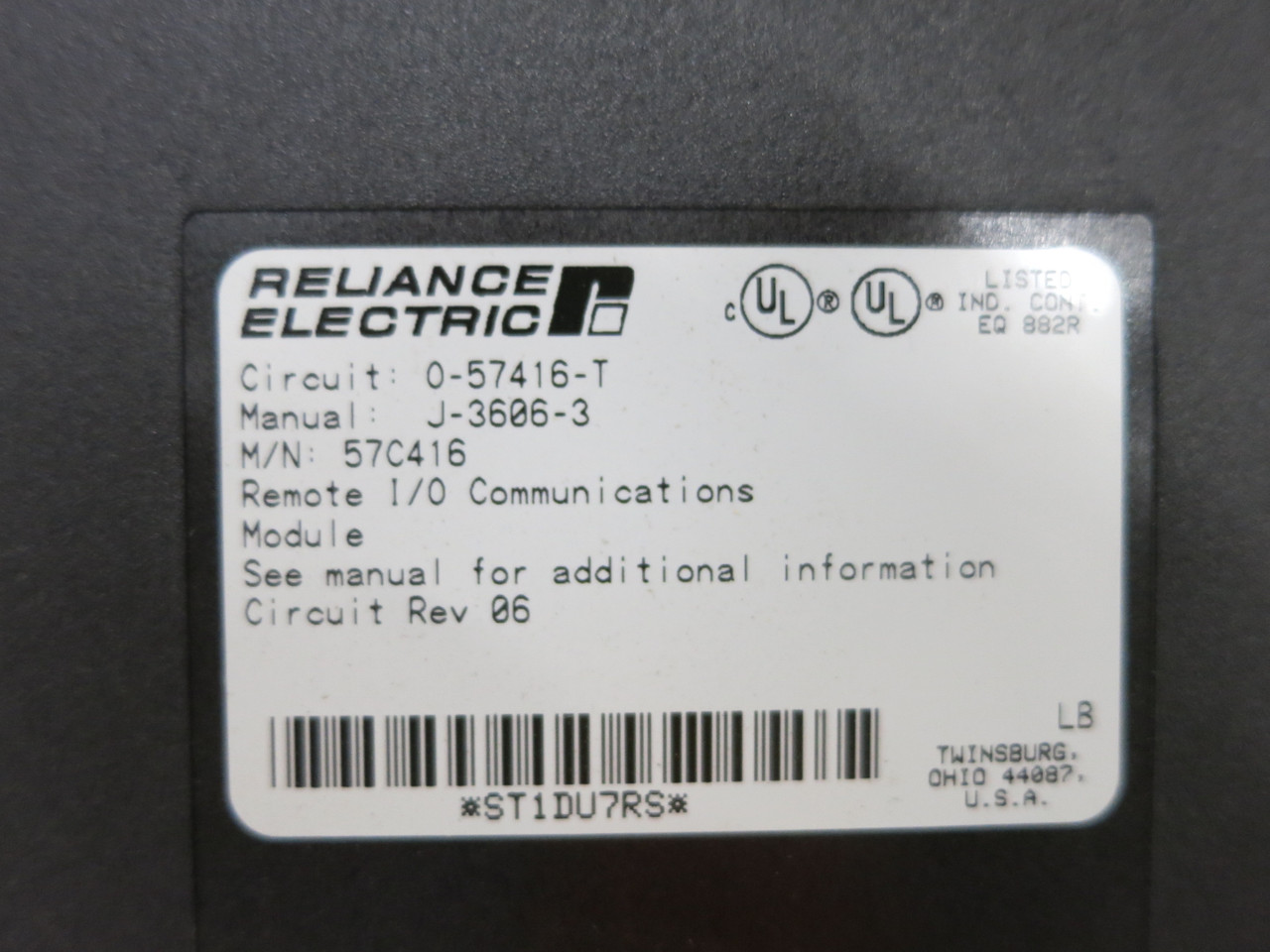 Reliance Electric 57C416 Remote I/O Communications Module PLC AutoMax 0-57416-T (DW2819-2)