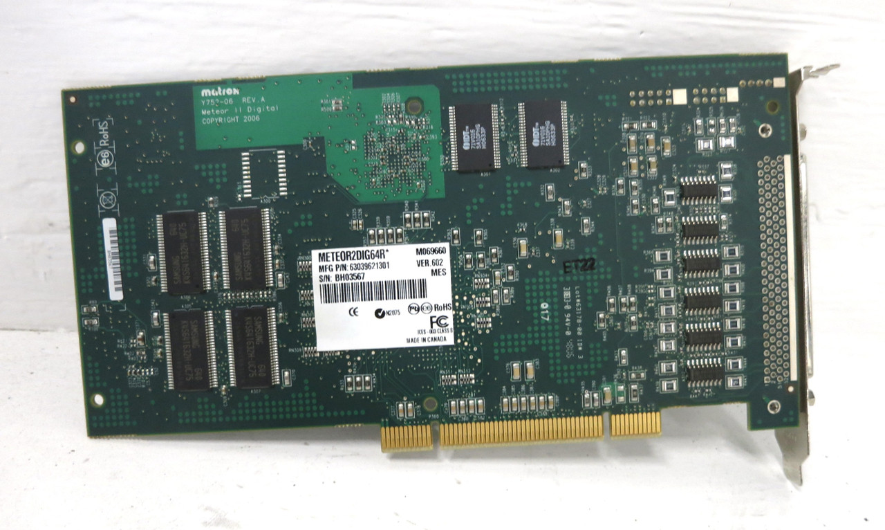Matrox Y752-06 Meteor II Digital Rev A PLC PCB Card 63039621301 Board (DW2816-2)