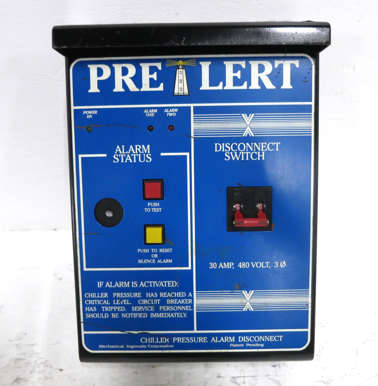 Mechanical Ingenuity PAD480LP Pre-Lert Chiller Pressure Alarm Disconnect 30A (DW2876-1)