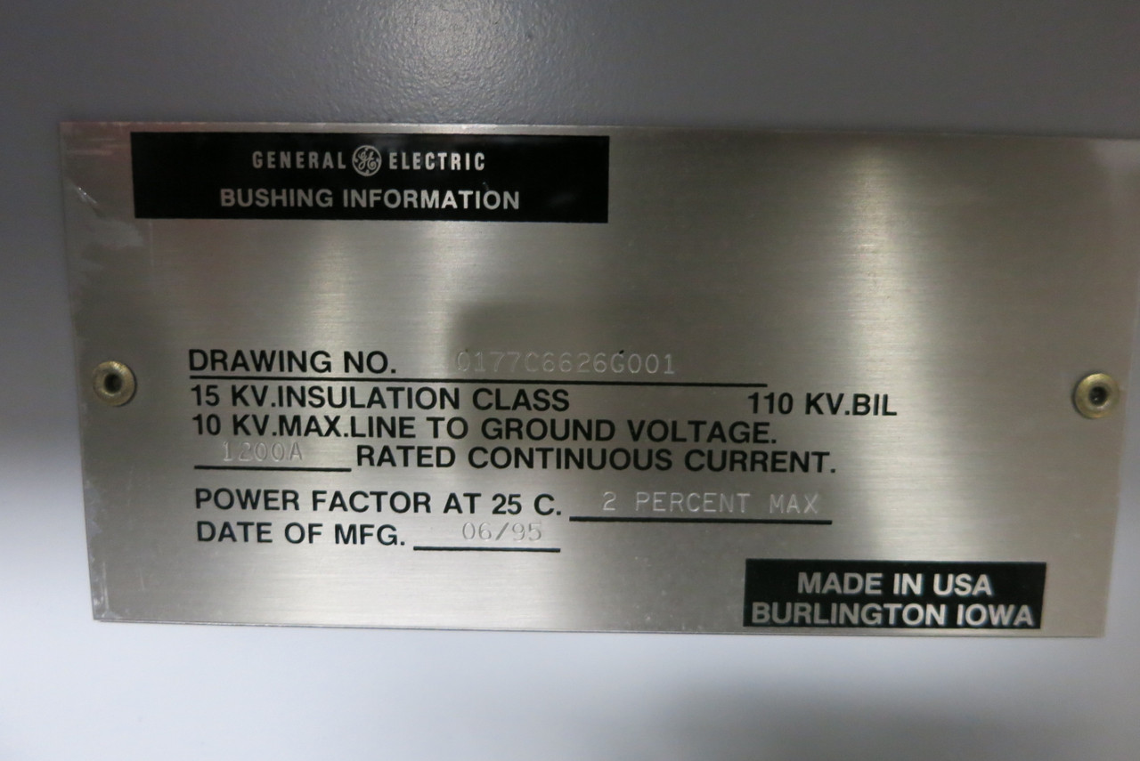 GE Power/Vac 1200A PVDB1 15.5-20-2 15.5 kV Distribution Breaker General Electric (PM3088-1)