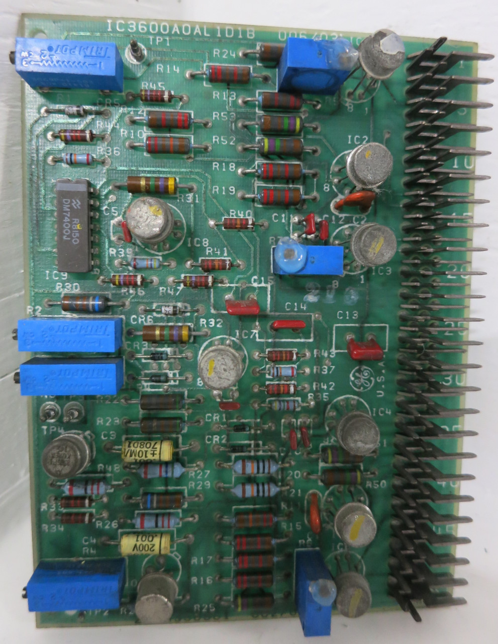 GE IC3600AOAL1D1B Fanuc Op Amp PLC Board Card IC3600A0AL1D1B Mark I-II Turbine (GA0466-10)