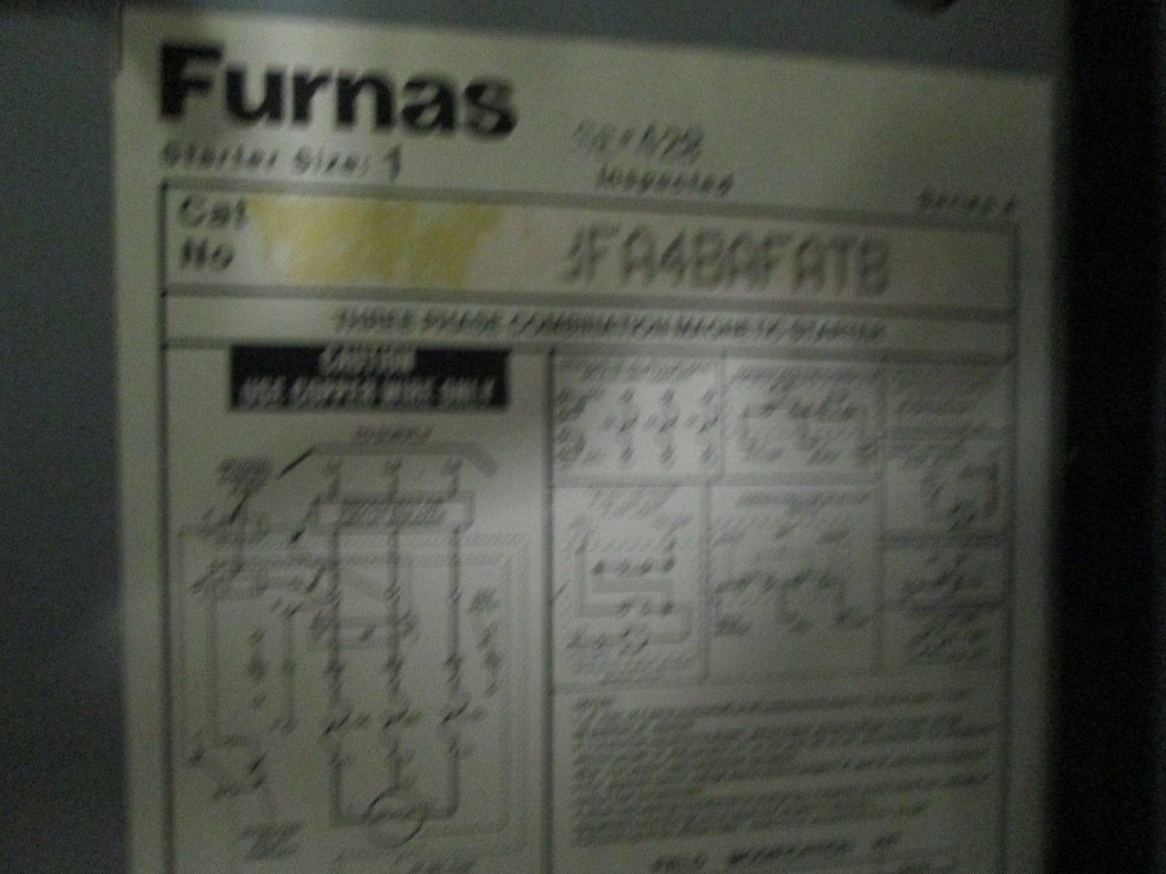 Furnas 20A Breaker Size 1 Starter Combination Box 20 Amp Combo FDB3020L (EBI1648-4)