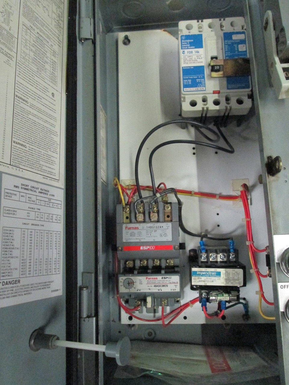 Furnas 20A Breaker Size 1 Starter Combination Box 20 Amp Combo FDB3020L (EBI1648-4)