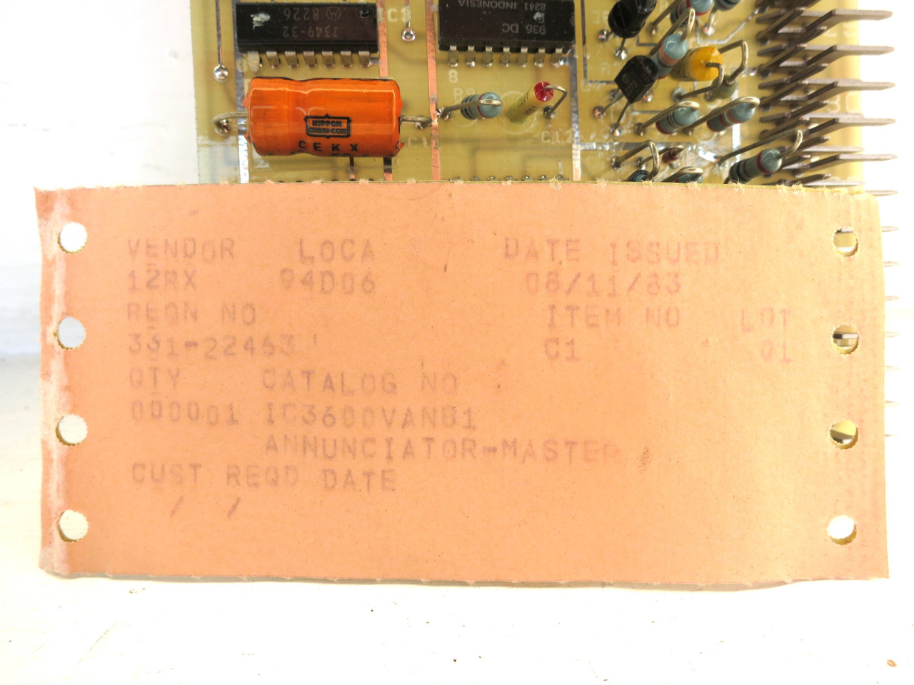 NEW GE IC3600VANB1D1C Mark I-II Turbine Control PLC Annunciator Board IC3600 (DW2973-1)
