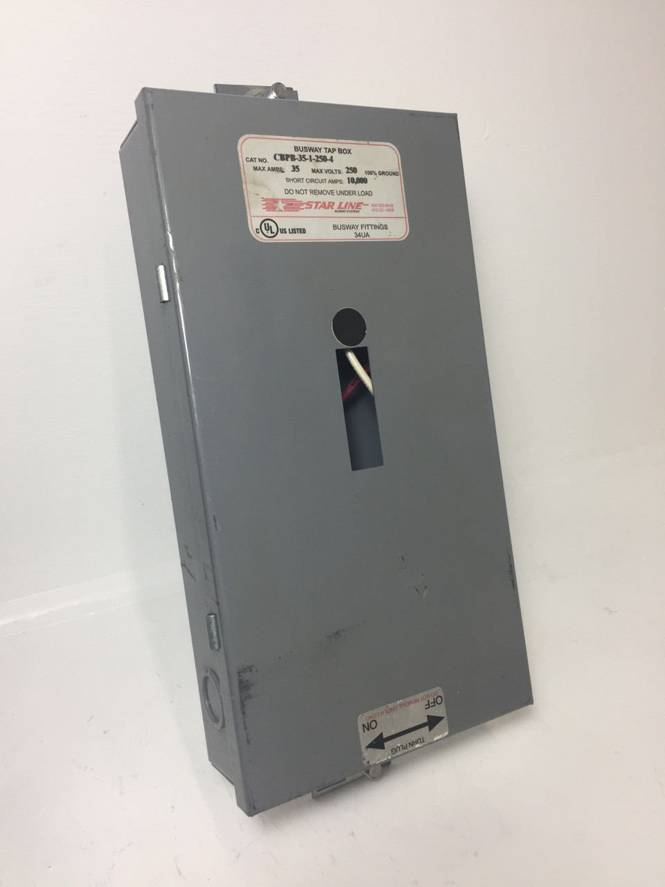 Image of StarLine CBPB-35-1-250-4 35A Busway Tap Box 250 Volts Bus Plug 1P 35 Amp 34UA