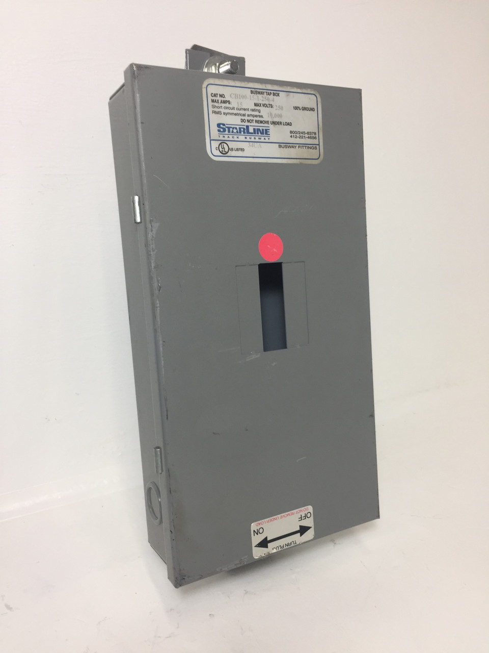 Image of StarLine CB100-15-1-250-4 15A Busway Tap Box 250 Volts Bus Plug 1P 15 Amp 34UA