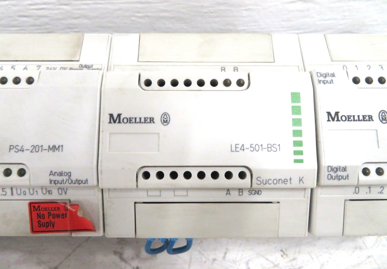 Moeller PS4-201-MM1 + LE4-501-BS1 + LE4-116-DD1 Compact PLC Controller Expansion (DW3142-6)