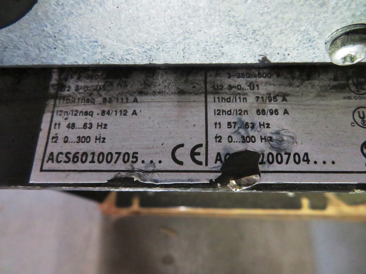 ABB ACS601-0070-5 60 HP AC VS Drive ACS-600 ACS-601 480V 60HP 84A ACS60100705 (DW3153-3)