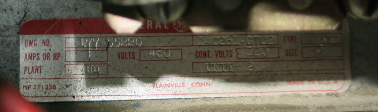 GE QMR Size 0 Fusible Combination Starter FVNR 177-55220 480V Style 1 (GA0552-1)