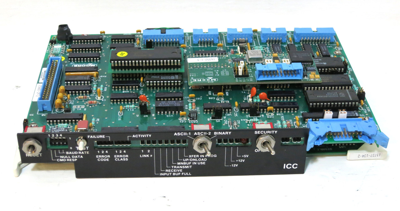 Moore 15737-134-2 PC Board PLC Module PCB Card 15737-111-4 + 157682-39-2 (DW3242-1)