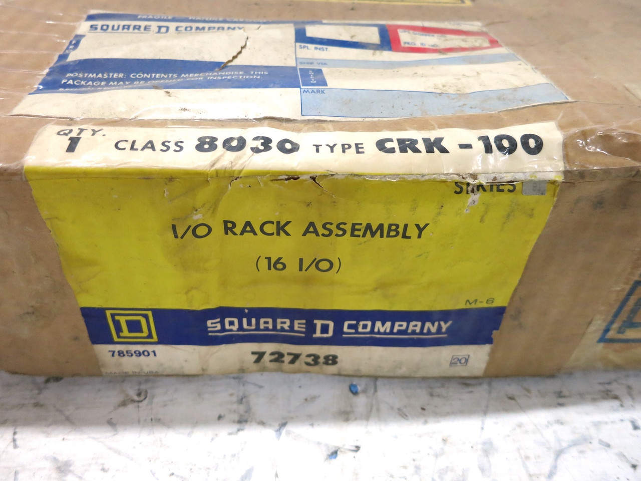 NEW Square D Sy/Max 8030 CRK-100 I/O Rack Assembly Module Ser B1 PLC Chassis (DW3254-2)