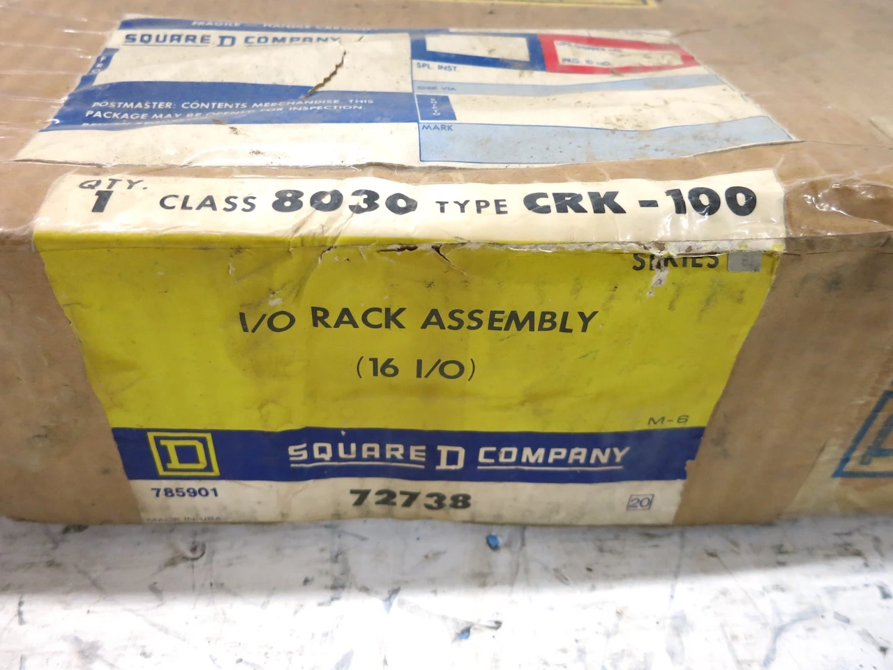 NEW Square D Sy/Max 8030 CRK-100 I/O Rack Assembly Module Ser B1 PLC Chassis (DW3254-2)