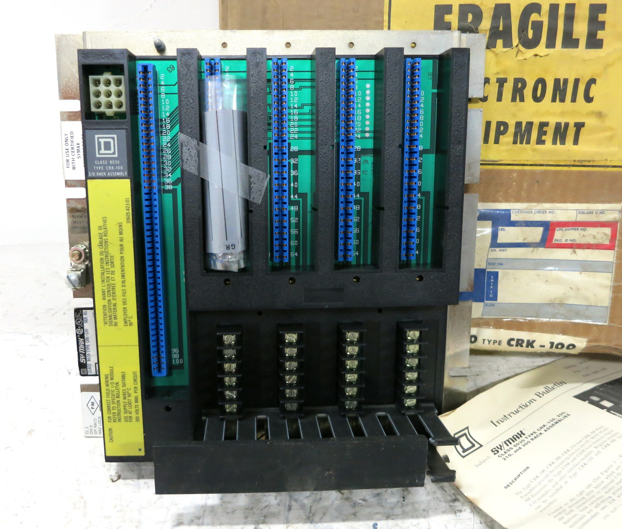 NEW Square D Sy/Max 8030 CRK-100 I/O Rack Assembly Module Ser B1 PLC Chassis (DW3254-2)
