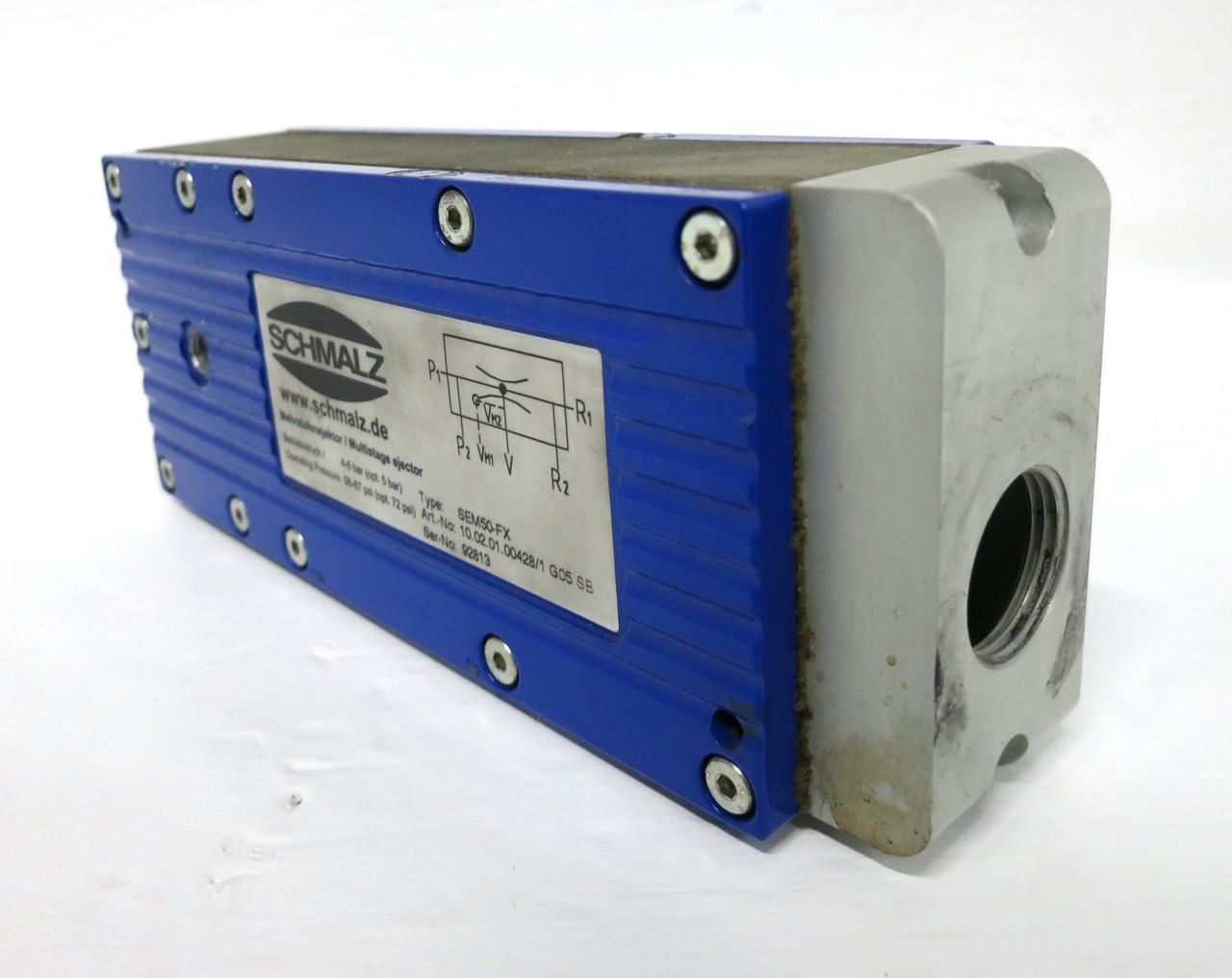 Schmalz SEM50-FX Compact Ejector Vacuum Valve SEM50FX 4-6 bar 58-87 psi (DW3278-2)