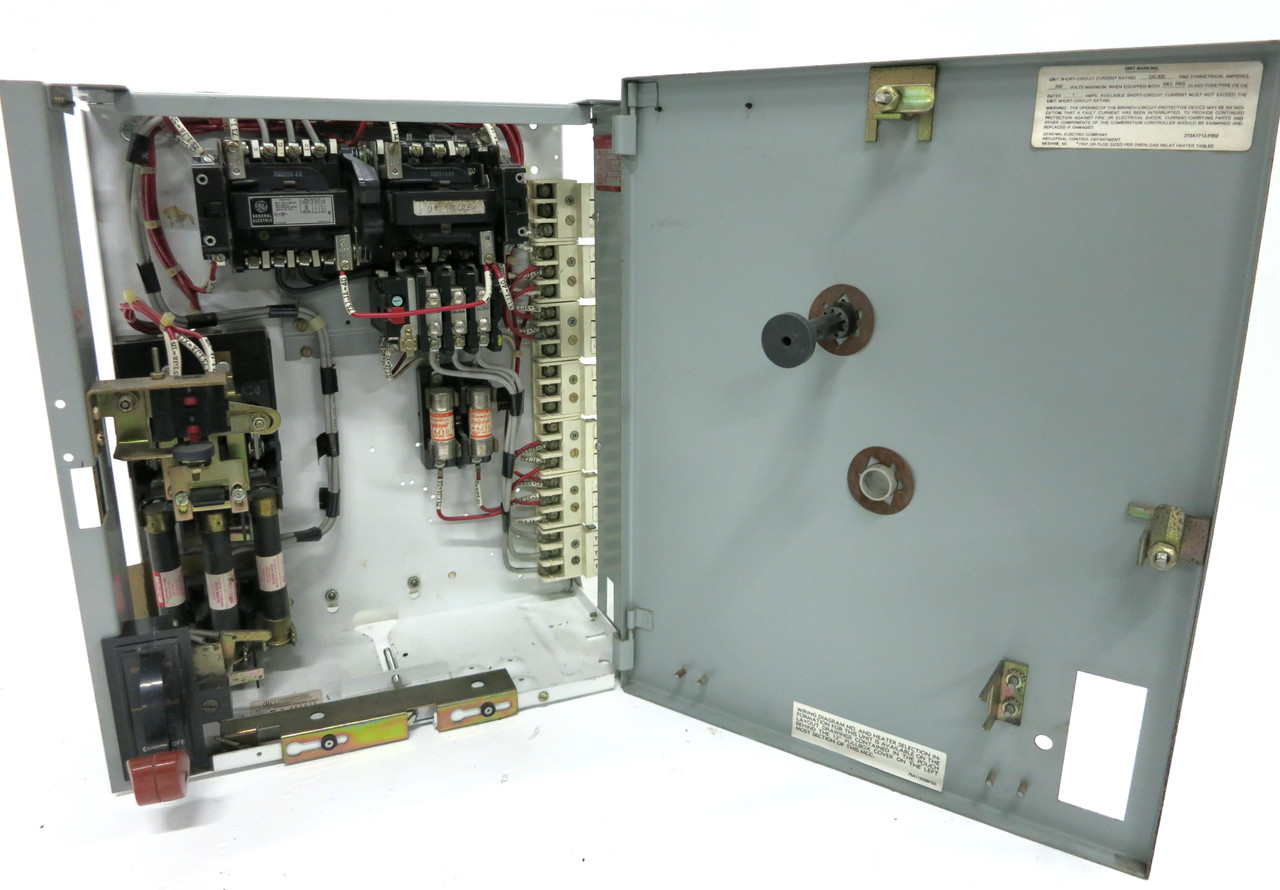 GE 8000 Size 1 Reversing Starter 30A Fusible 18" MCC Bucket CR209C0 30 Amp FVR (DW3286-2)