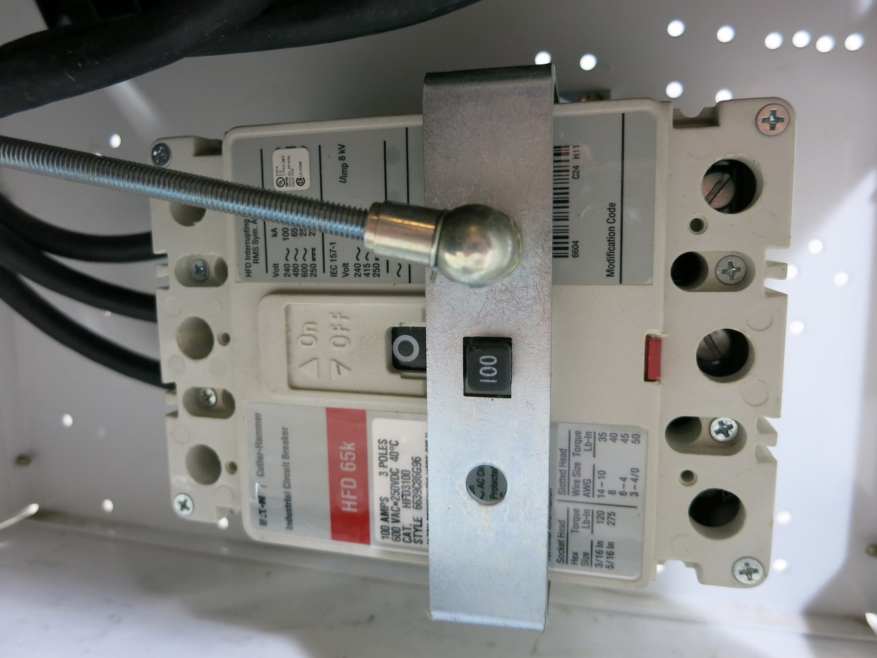 Eaton Freedom FlashGard 100A Breaker Feeder MCC Bucket 12" Flash Guard 100 Amp (DW3390-7)