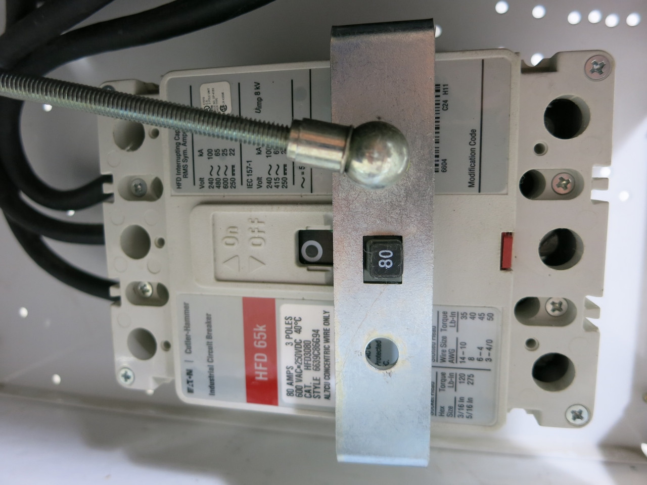 Eaton Freedom FlashGard 80A Breaker Feeder MCC Bucket 12" Flash Guard 80 Amp (DW3395-1)