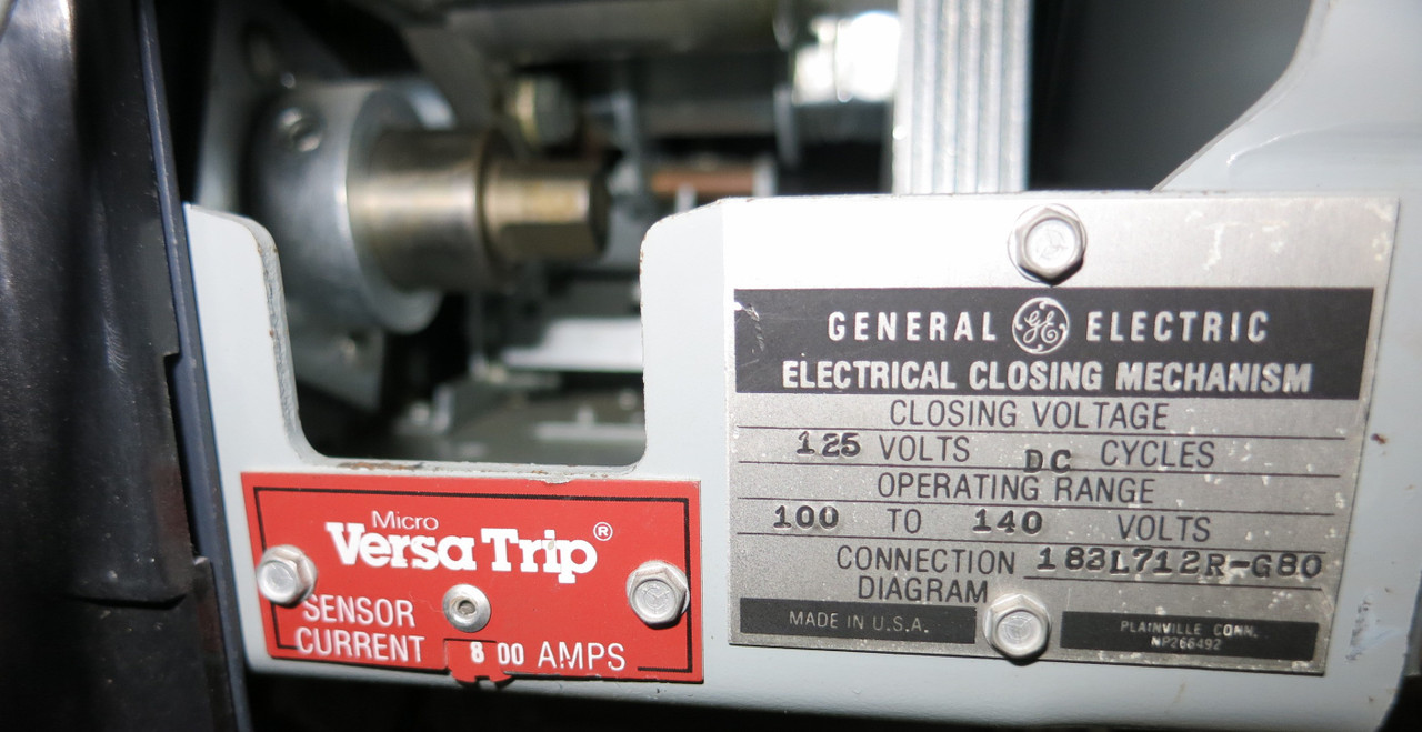 GE AKR-6D-30 800 Amp Breaker w MicroVersaTrip TA9VT20MA1 EO LS w/ Aux and Shunt (GA0658-11)