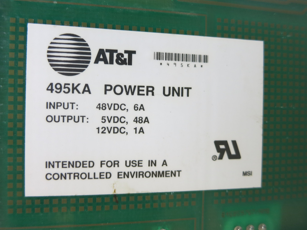 AT&T PWPQAC8AAB Power Unit 495 KA S1:8 Board Telecommunications Card Supply (DW3435-1)