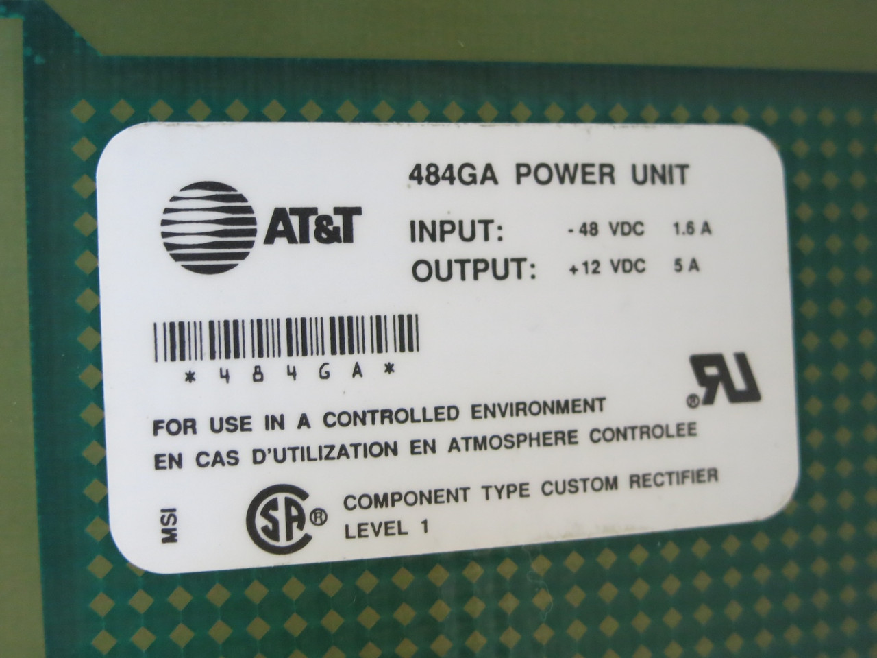 AT&T PWPQ18WAAM Power Unit 484GA S1:11 Board Telecommunications Card Supply (DW3434-1)