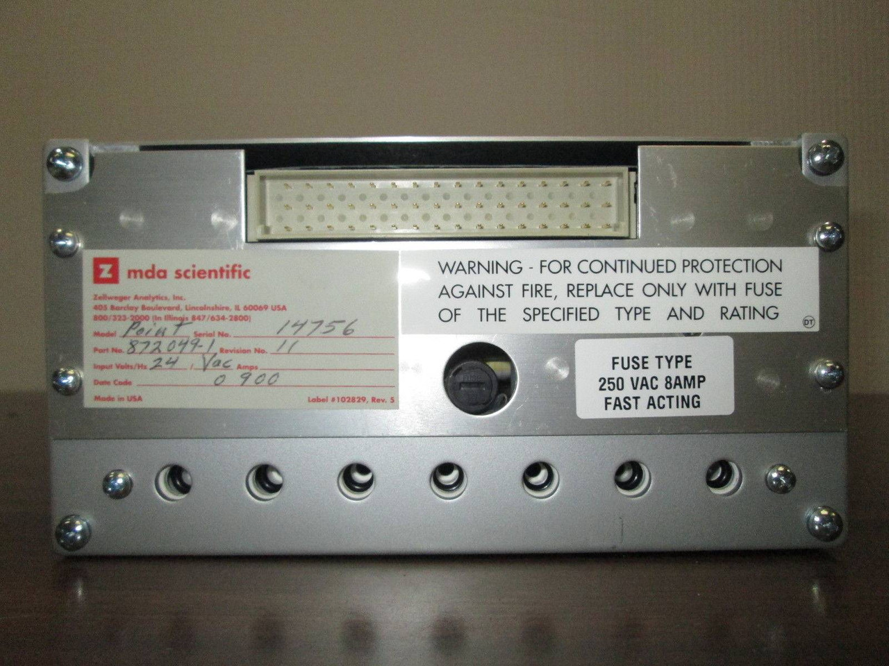 MDA Scientific Point Module 872049-1 Zellweger 8720491 PLC System 16 Toxic Gas (EBI2713-15)