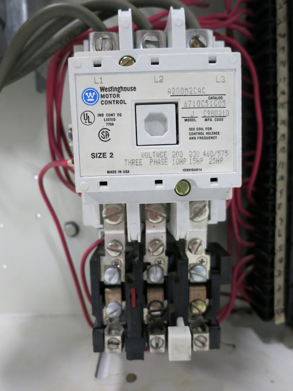 FPE 5320 Size 2 Starter 50A Breaker 18" MCC Bucket 50 Amp Motor Control 5310 (DW3485-2)