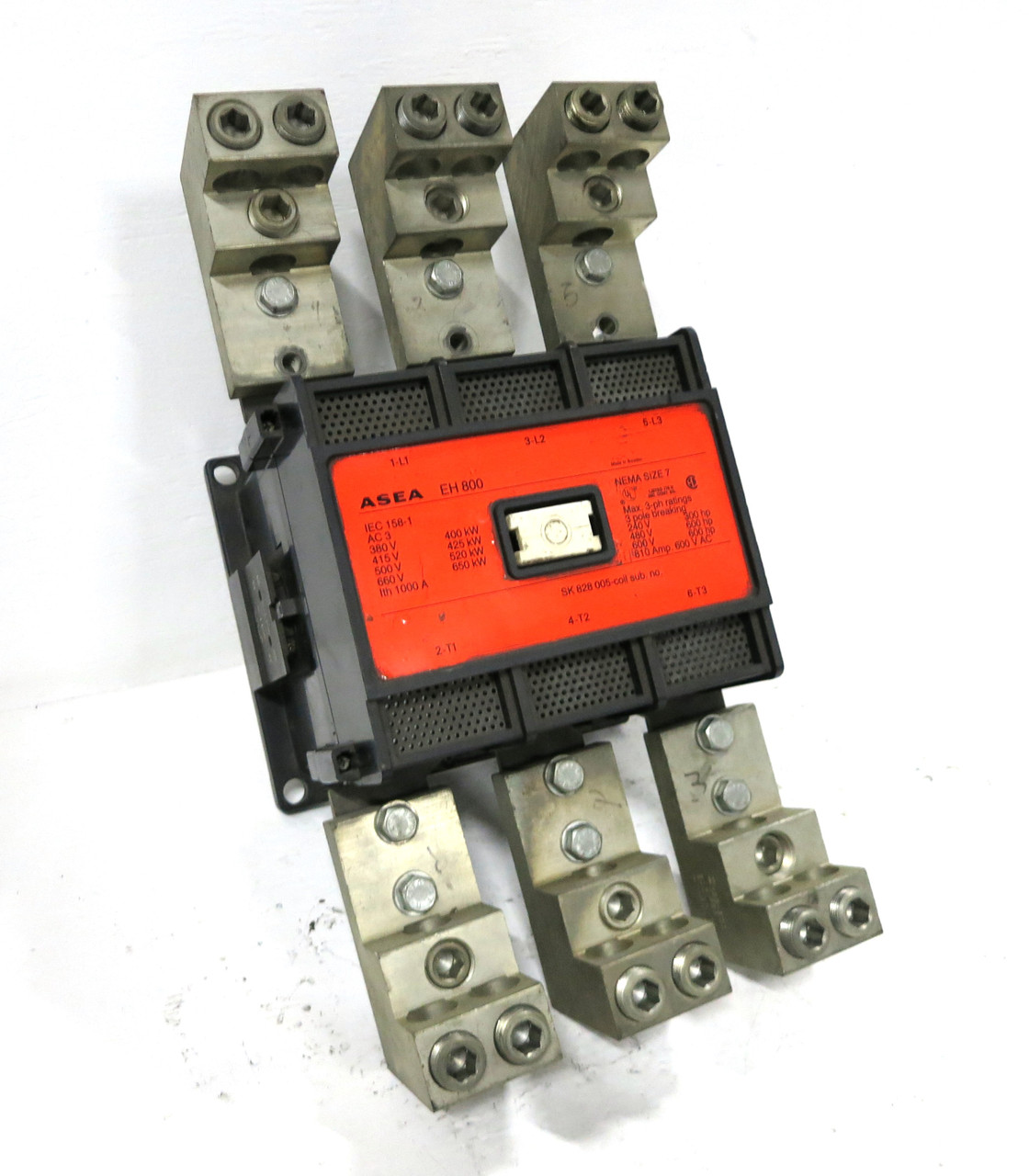 ASEA EH-800 Size 7 Motor Contactor 810A 600V 600HP 120V Coil EH800 3PH (DW3524-2)