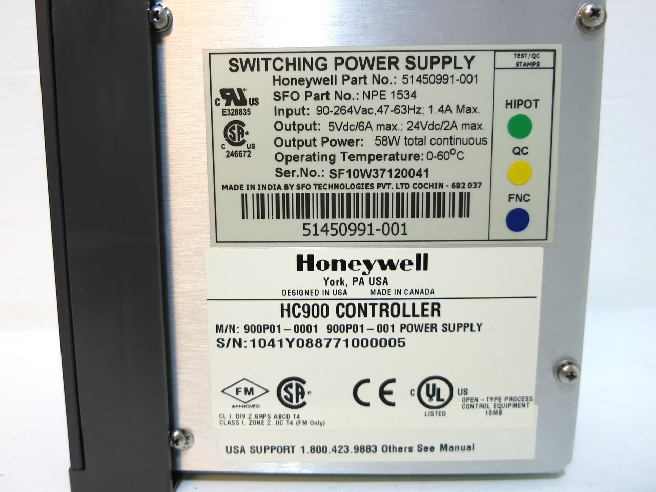 Honeywell 900R08R-0101 HC900 8-Slot Redundant Power Supply Extension Rack PLC (DW3527-2)