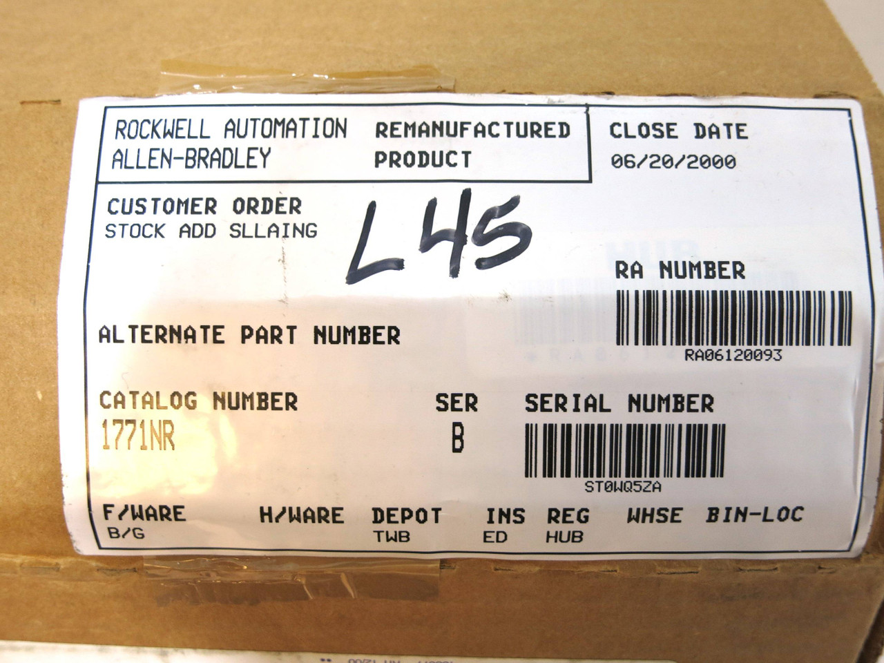 Allen Bradley 1771-NR Ser B Rev G High Resolution Isolated Analog PLC (Reman) (DW2632-1)