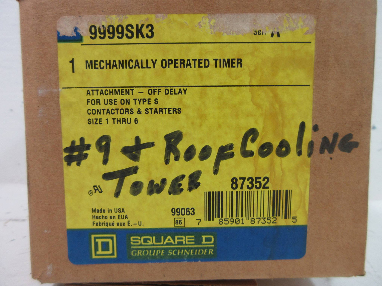 New Square D 9999-SK3 Mechanically Operated Timer Ser A for Type S Starter NIB (TK4527-2)